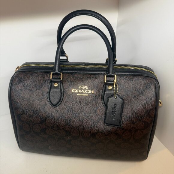 coach Rowan Large Satchel Bag In Signature Canvas cv959 - Picture 1 of 8